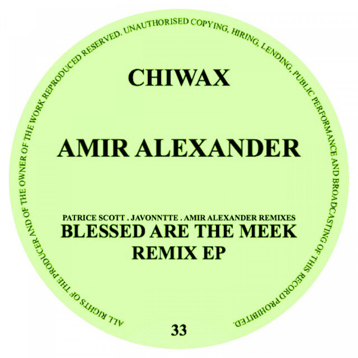 Amir Alexander — Blessed Are The Meek (incl....ice Scott & Javonntte RMXS) — Copertina