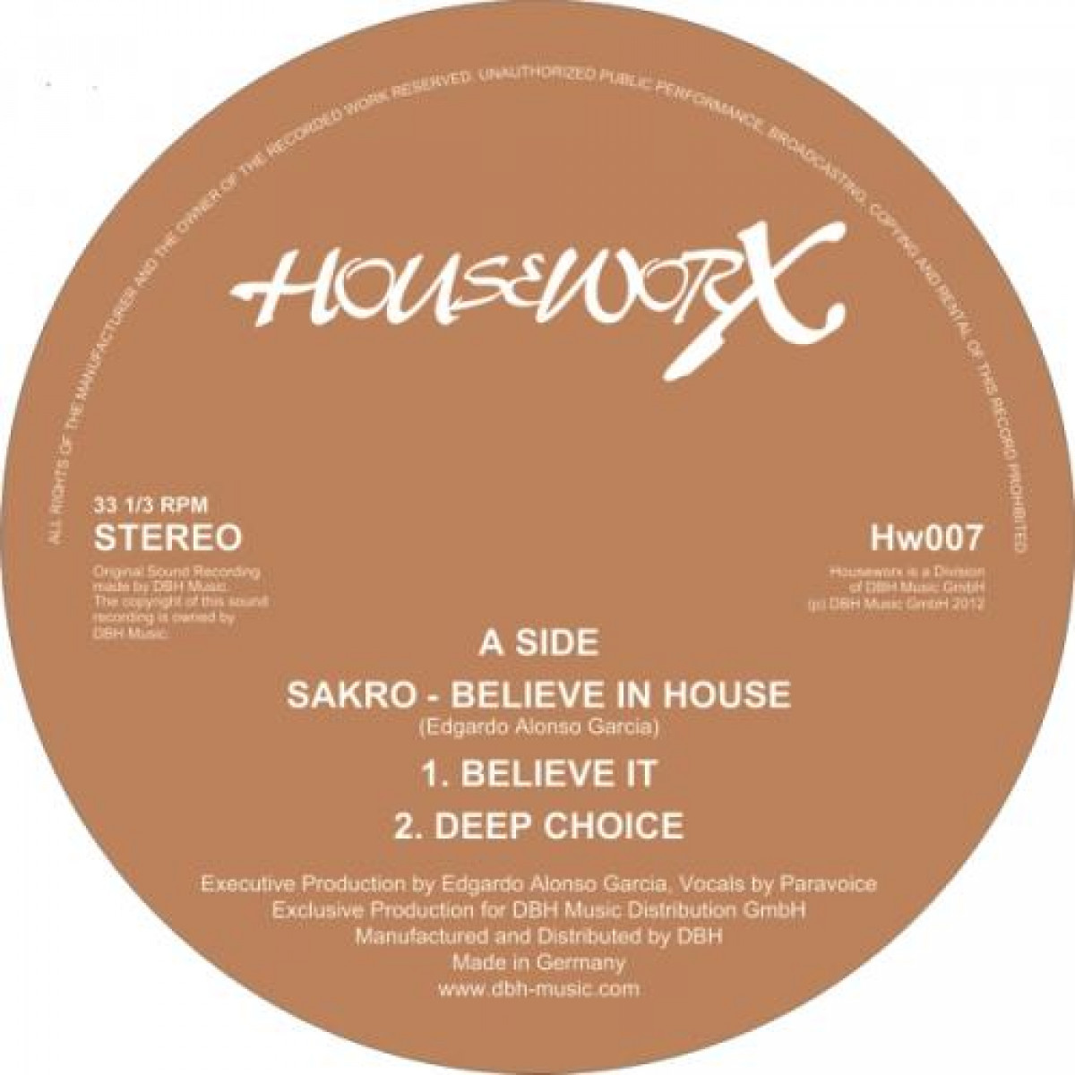 sakro — believe in house ep — Copertina