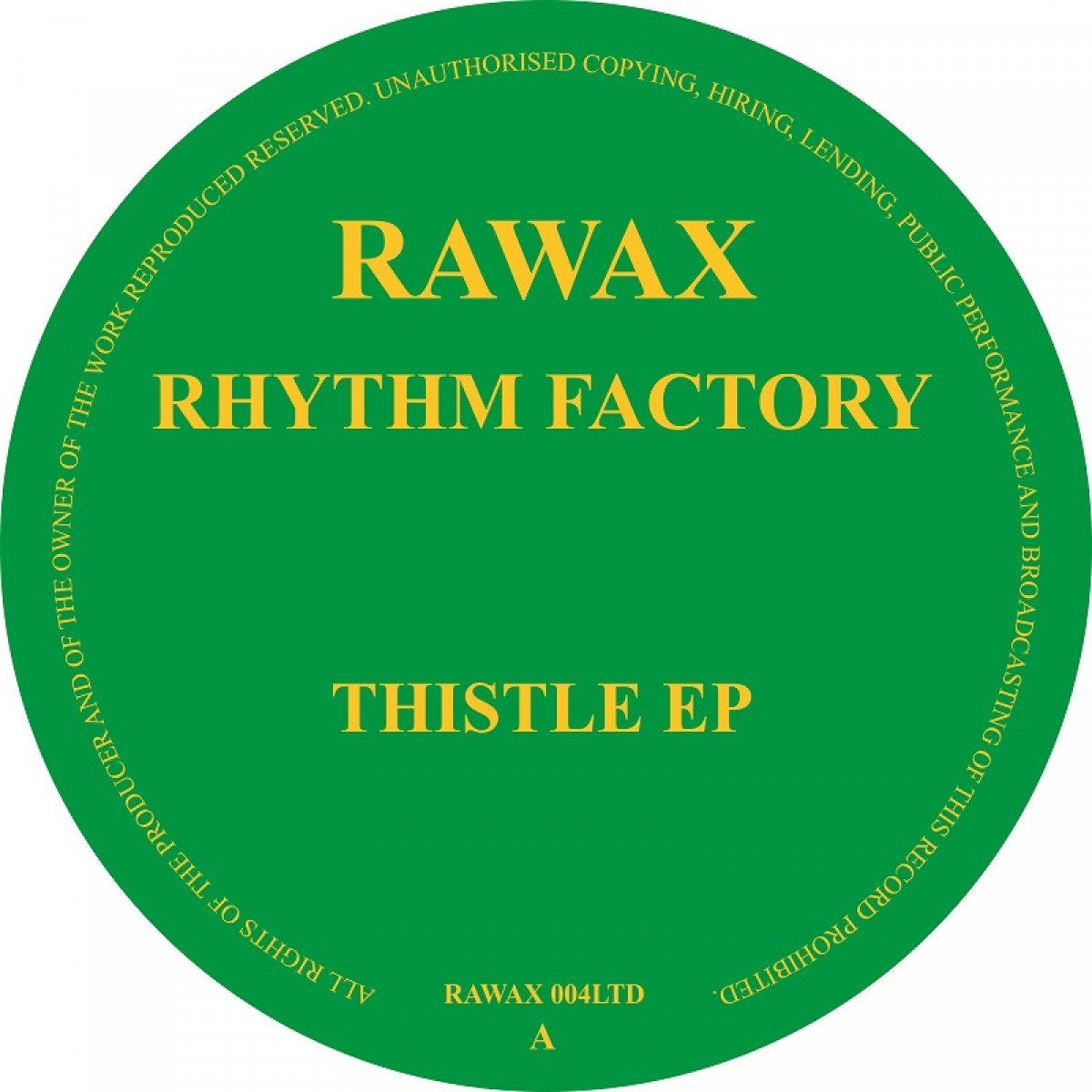 rhythm factory — thistle ep — Copertina