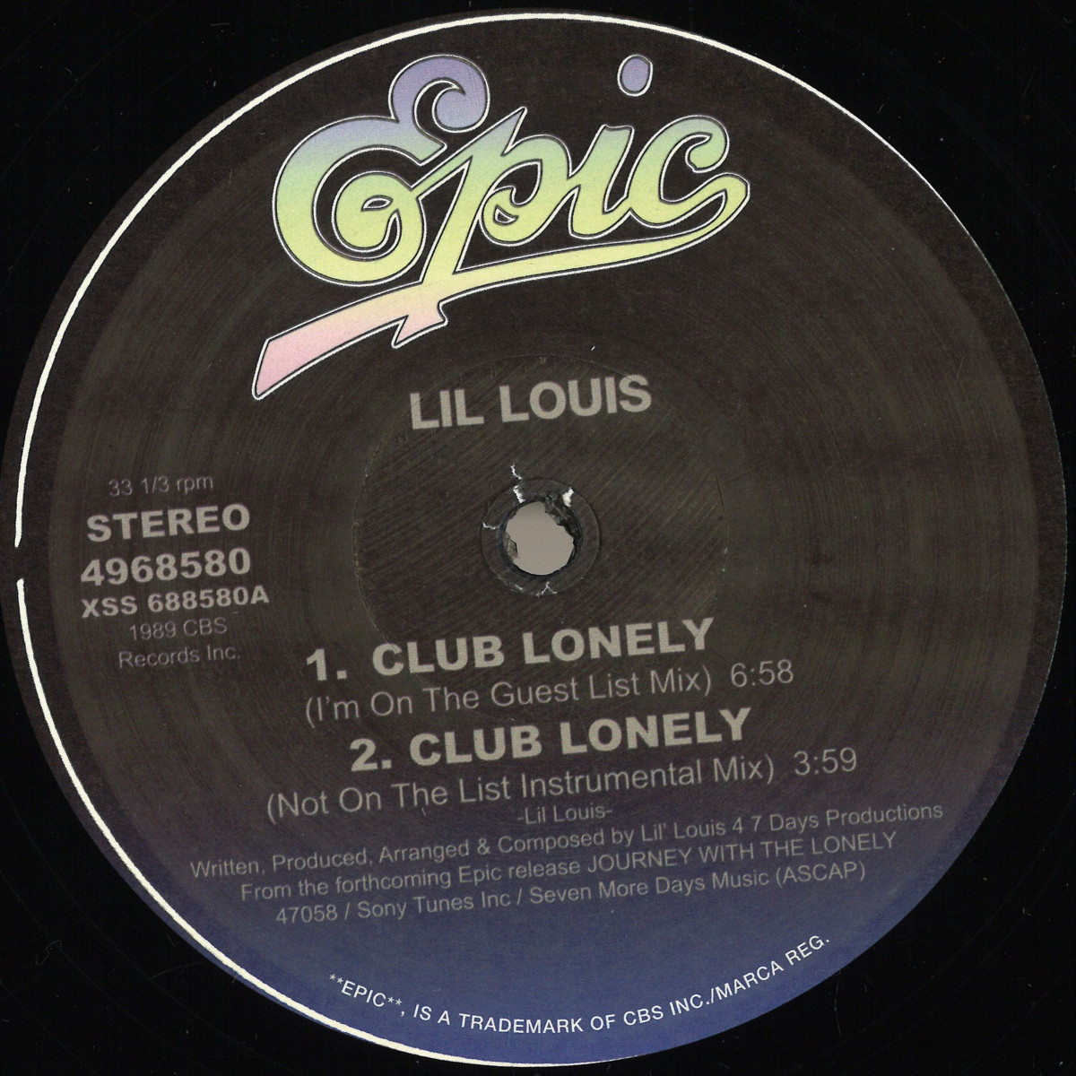 Lil Louis — Club Lonely (Mixes) — Copertina